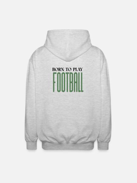 Verlängerte Fußball-Glyphen - Unisex Kapuzenjacke - Hellgrau meliert