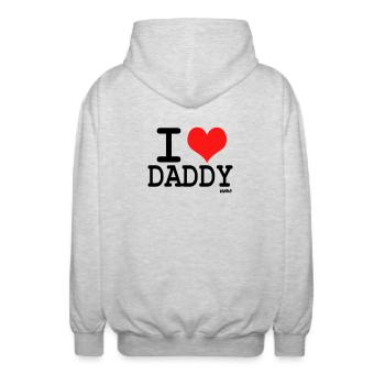 i love daddy - Unisex Hooded Jacket - light heather grey - Back - AI Model Male 185 light (185cm)