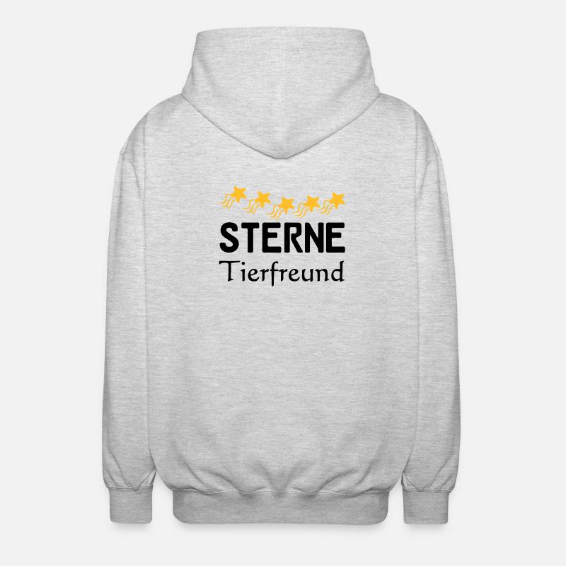 Sterne Tierfreund Geschenk - Unisex Kapuzenjacke - Hellgrau meliert