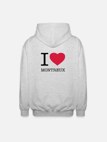 J’AIME MONTREUX - Veste à capuche unisexe - gris clair chiné