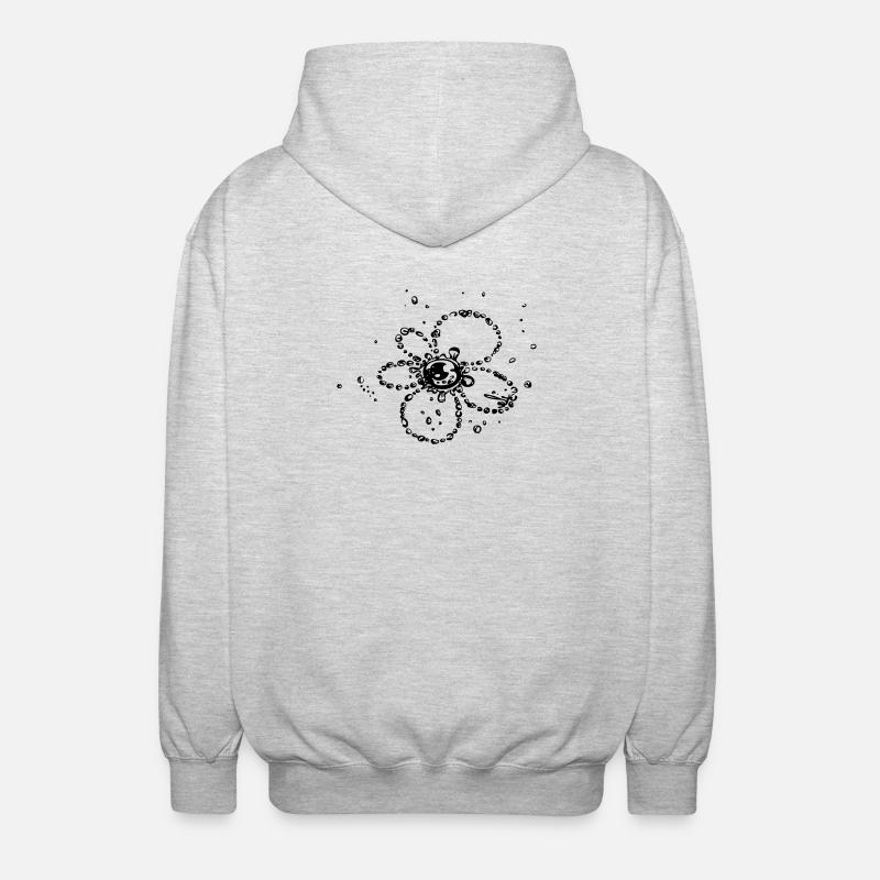 Water splash, Blume aus Wassertropfen - Unisex Kapuzenjacke - Hellgrau meliert