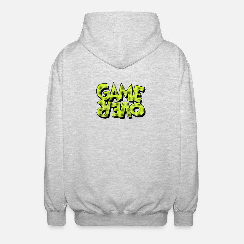 Game Over Retro-Pixel-Design - Unisex Kapuzenjacke - Hellgrau meliert