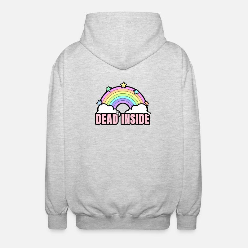 Dead Inside Rainbow - Veste à capuche unisexe - gris clair chiné