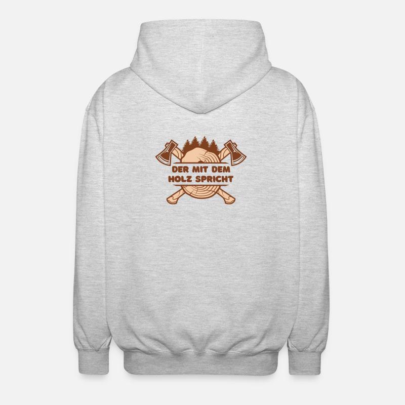 Der mit dem Holz spricht - Unisex Kapuzenjacke - Hellgrau meliert