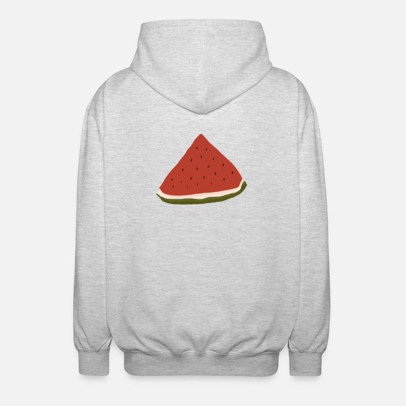 Pastèque, Pastèque, Melon - Veste à capuche unisexe - gris clair chiné