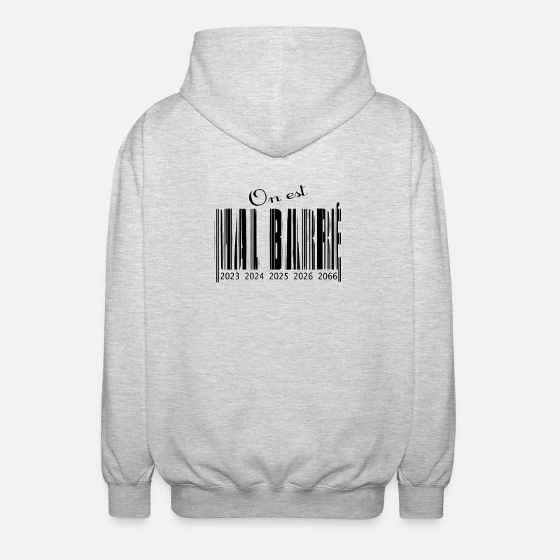 mal barré code barre - Veste à capuche unisexe - gris clair chiné