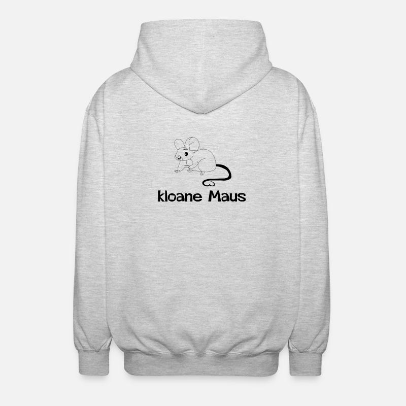 kloane Maus - small, Austrian dialect - Unisex Hooded Jacket - light heather grey