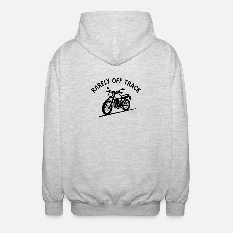 rarely off track motorcycle - Unisex Kapuzenjacke - Hellgrau meliert