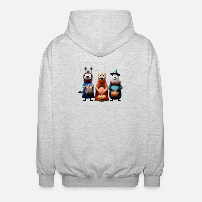 Halloween Squad – Süßes oder Saures Wooligans - Unisex Kapuzenjacke - Hellgrau meliert