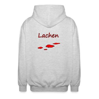 Lachen - Unisex Kapuzenjacke - Hellgrau meliert - Hinten - AI Model Male 185 light (185cm)