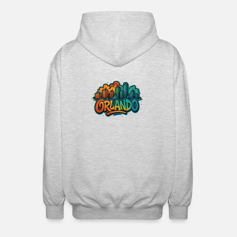 Orlando Graffiti Skyline - Veste à capuche unisexe - gris clair chiné
