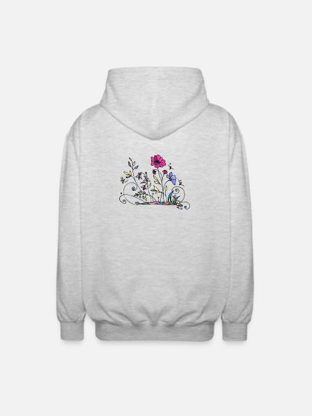 Fleur - Veste à capuche unisexe - gris clair chiné