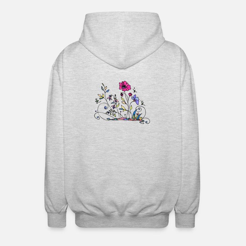 Fleur - Veste à capuche unisexe - gris clair chiné