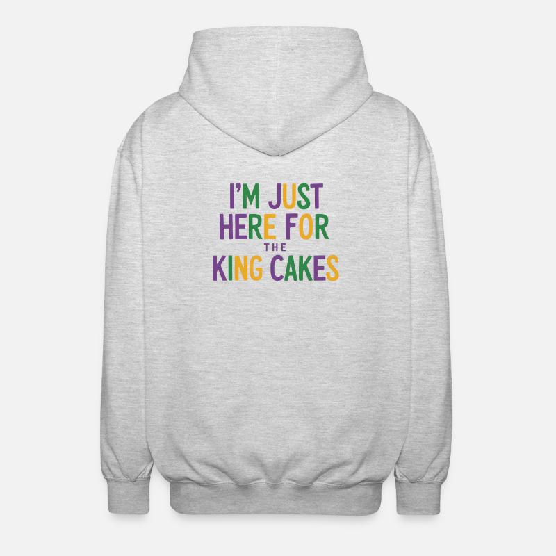 I'm Just Here For The King Cakes - Unisex Hooded Jacket - light heather grey