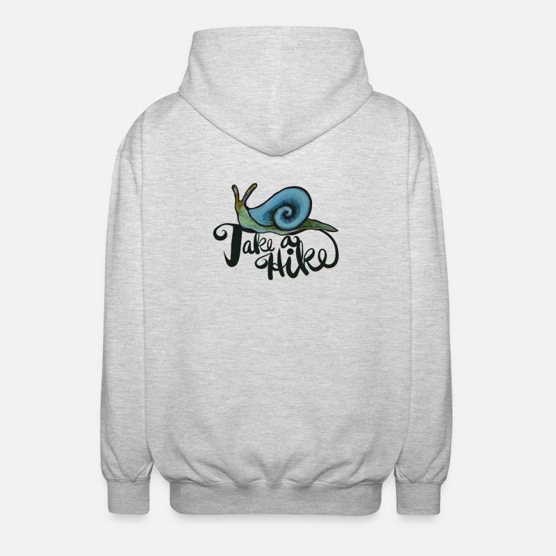 Take a Hike Snail Adventure - Unisex Kapuzenjacke - Hellgrau meliert