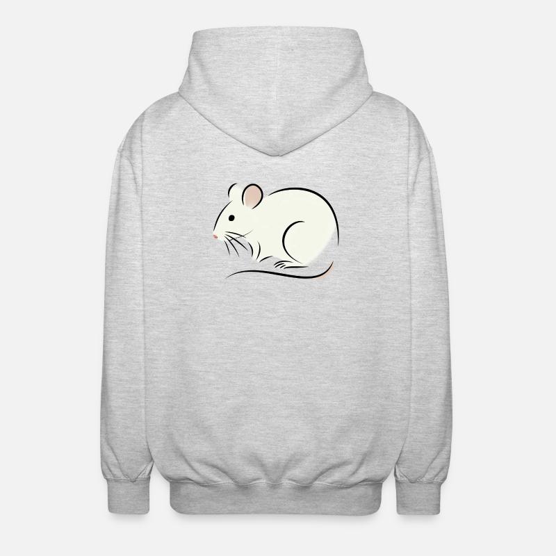 rat blanc - Veste à capuche unisexe - gris clair chiné