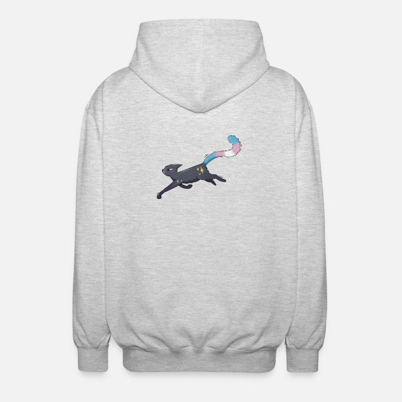 Fierté trans de chat mignon - Veste à capuche unisexe - gris clair chiné