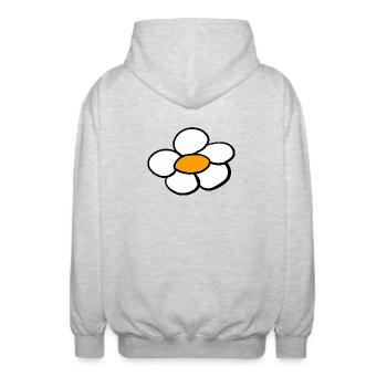 Fleurs rétro pour enfants des années 60 à 80 - Veste à capuche unisexe - gris clair chiné - Dos - AI Model Male 185 light (185cm)