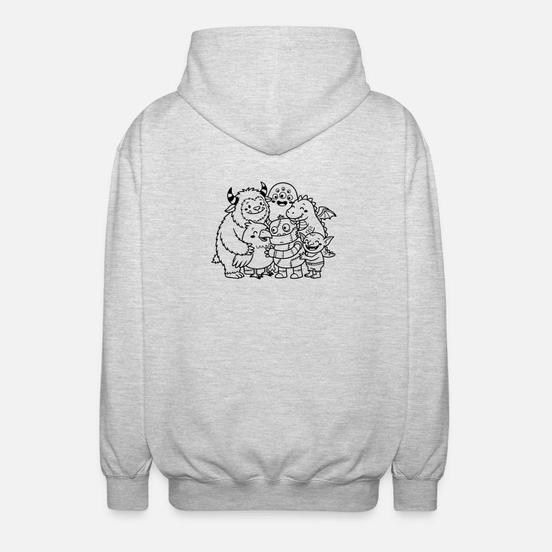 Monster niedlich - Unisex Kapuzenjacke - Hellgrau meliert