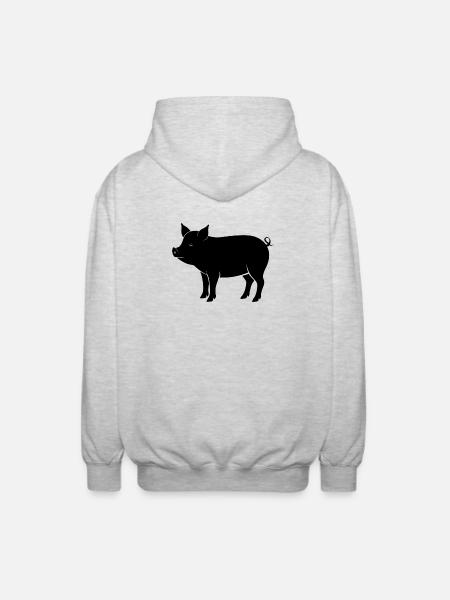 pig - Unisex Hooded Jacket - light heather grey