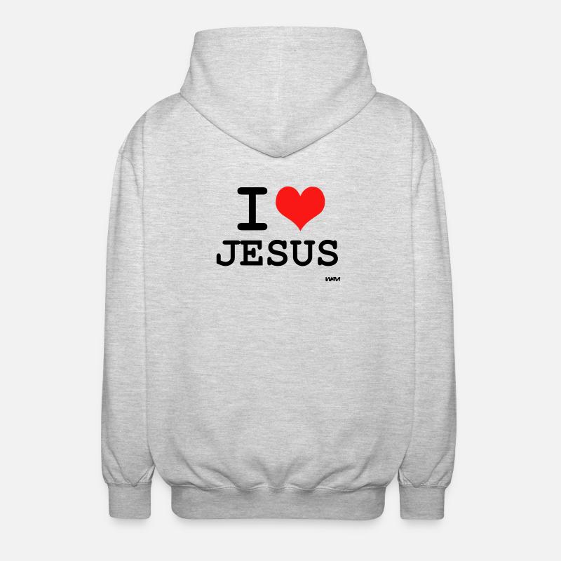 jesus - Unisex Kapuzenjacke - Hellgrau meliert