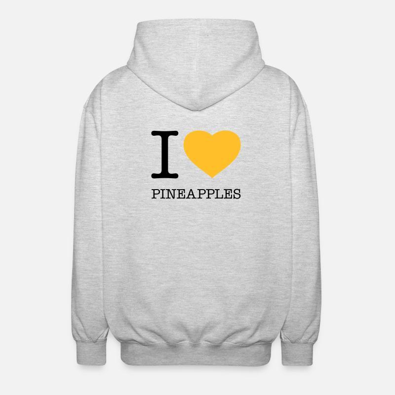 I LOVE PINEAPPLES Ananas - Unisex Kapuzenjacke - Hellgrau meliert