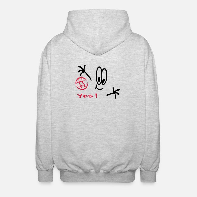 Handball, Comic, Sport - Unisex Kapuzenjacke - Hellgrau meliert