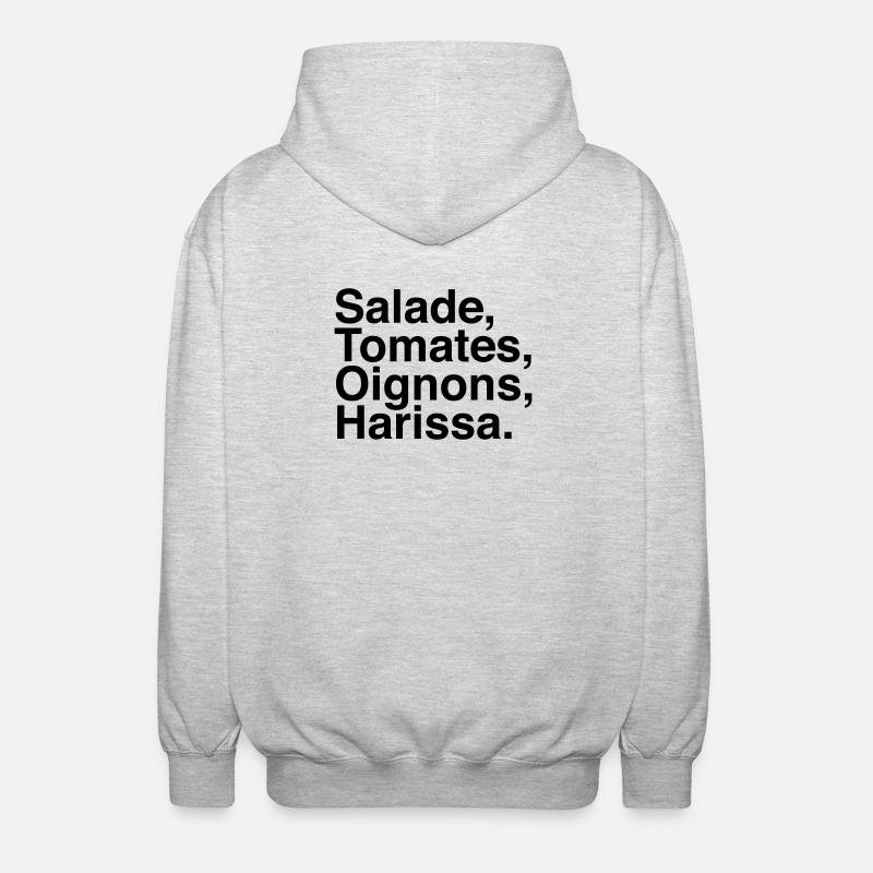 Salade Tomate Oignons Harissa - Veste à capuche unisexe - gris clair chiné
