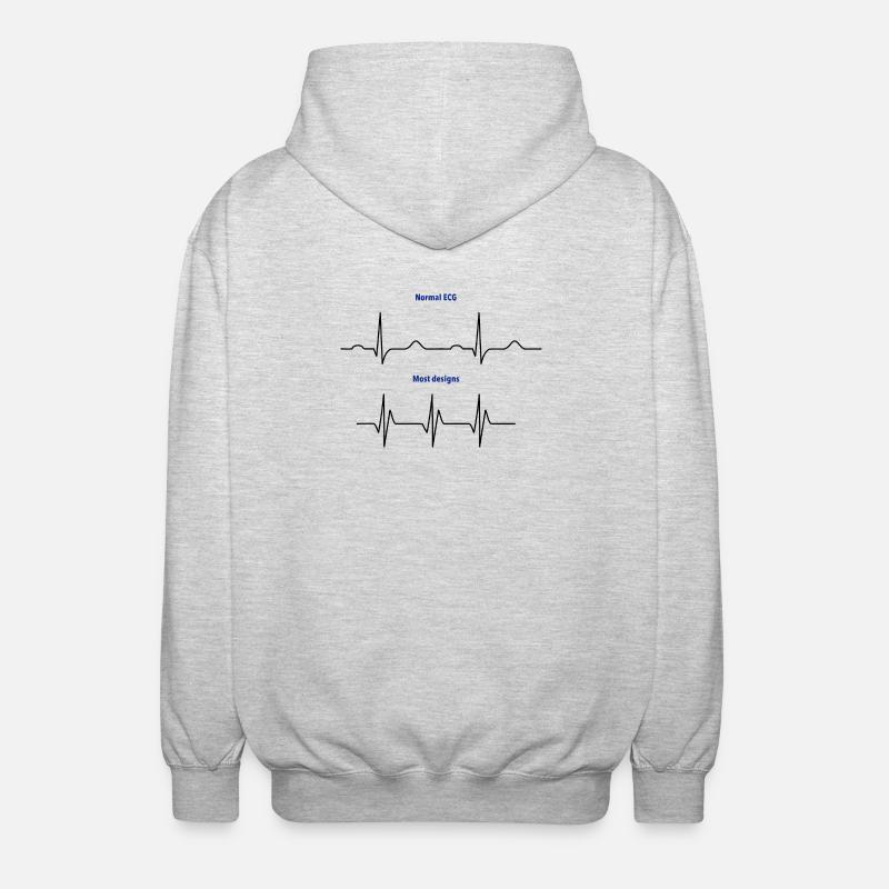 Normal ECG vs. Design ECGs - Unisex Hooded Jacket - light heather grey