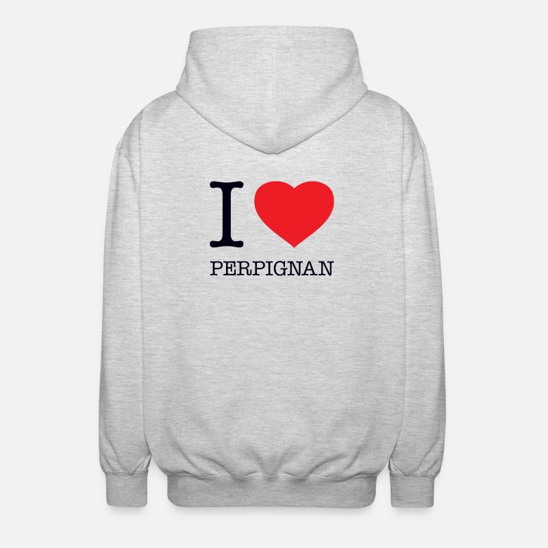 I LOVE PERPIGNAN - Unisex Hooded Jacket - light heather grey