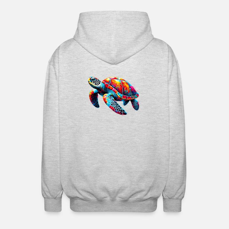 Schildkröte - Unisex Kapuzenjacke - Hellgrau meliert