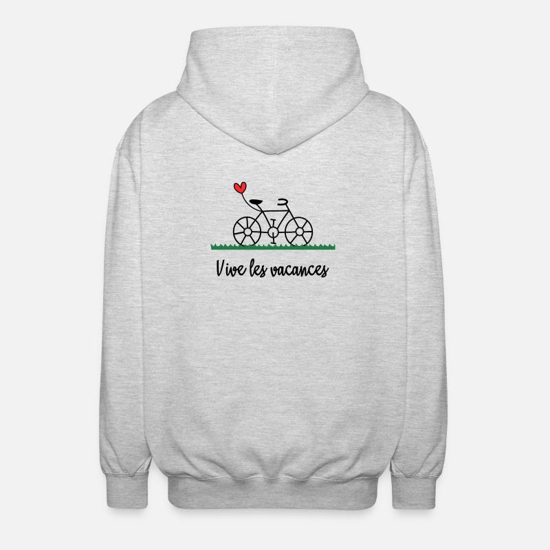 VACANCES. MAÎTRESSE. MERCI. MERCI MAÎTRESSE - Veste à capuche unisexe - gris clair chiné