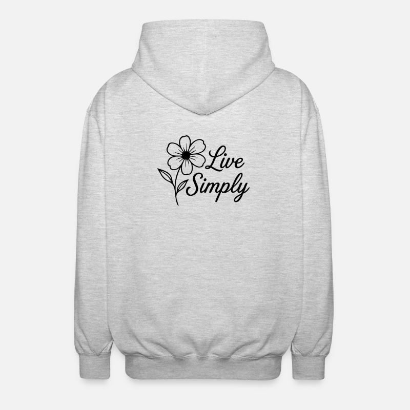 Vivre simplement - Veste à capuche unisexe - gris clair chiné