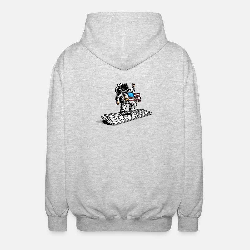 CONQUÊTE DE L'ESPACE - humour geek astronaute - Veste à capuche unisexe - gris clair chiné