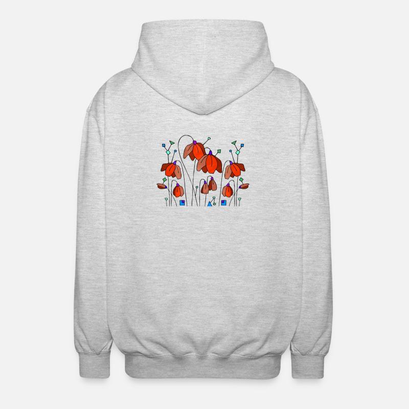 Fleur - Veste à capuche unisexe - gris clair chiné