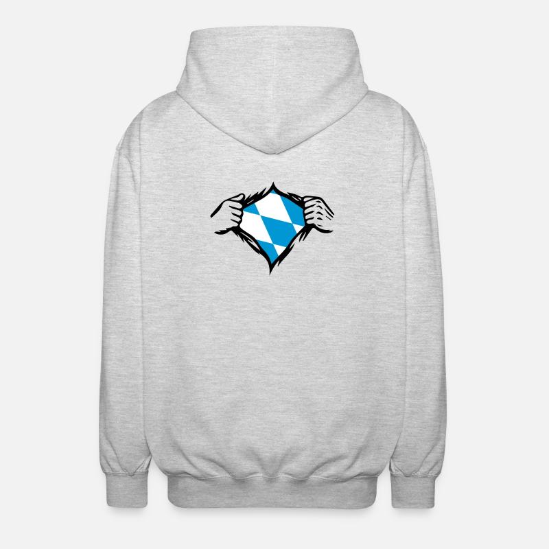 Bavière Drapeau bavarois - Veste à capuche unisexe - gris clair chiné
