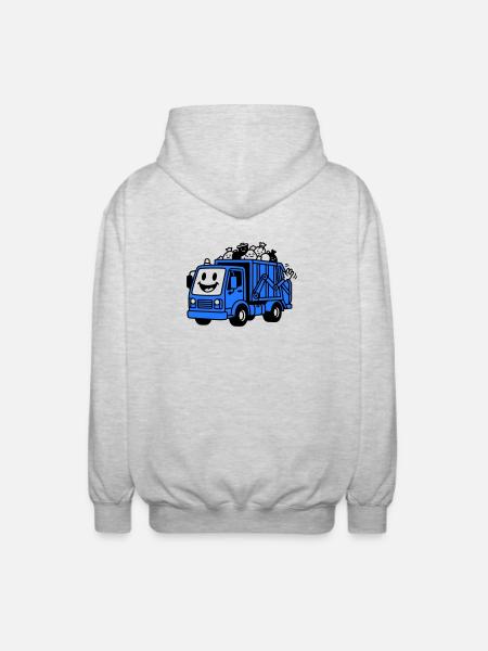 Garbage truck children - Unisex Hooded Jacket - light heather grey