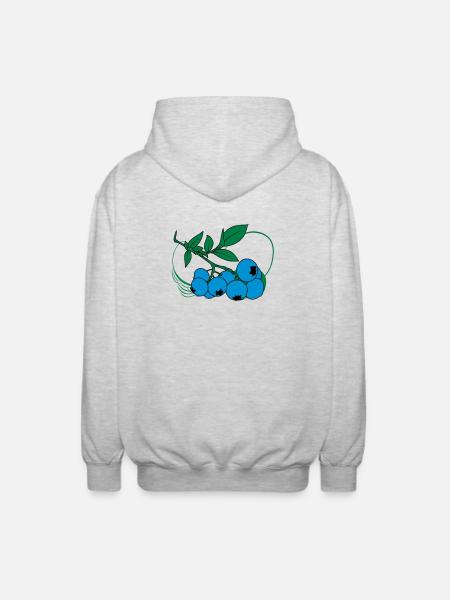 Blaubeeren - Unisex Kapuzenjacke - Hellgrau meliert