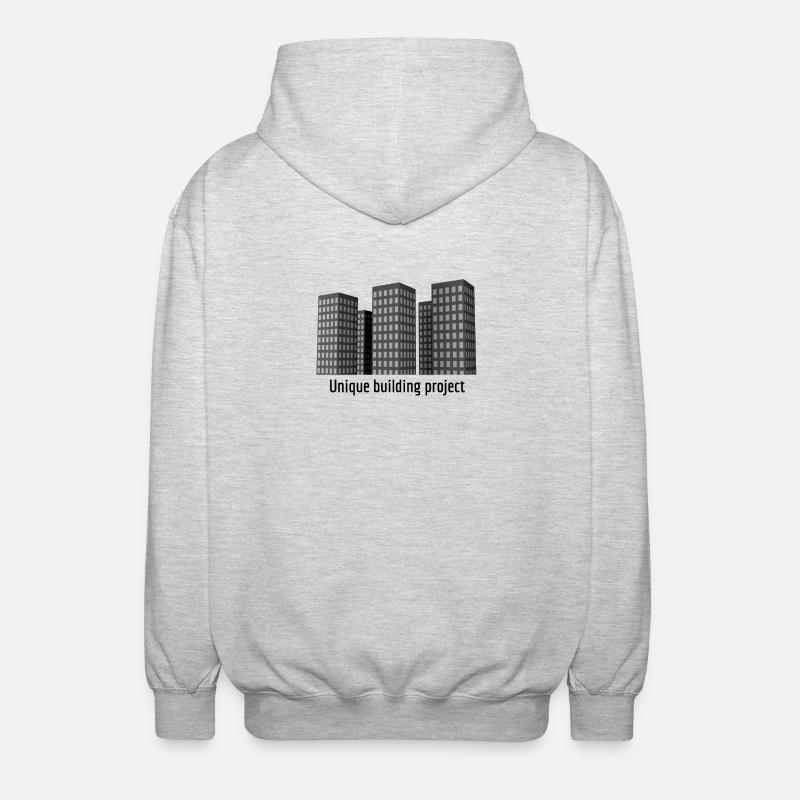 Projet de construction unique - Veste à capuche unisexe - gris clair chiné