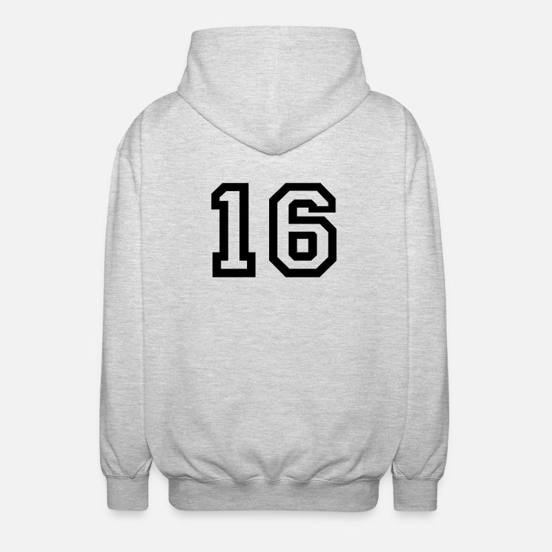 16 - Veste à capuche unisexe - gris clair chiné