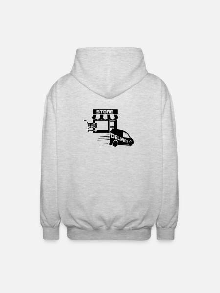 Online store and delivery with - Unisex Hooded Jacket - light heather grey