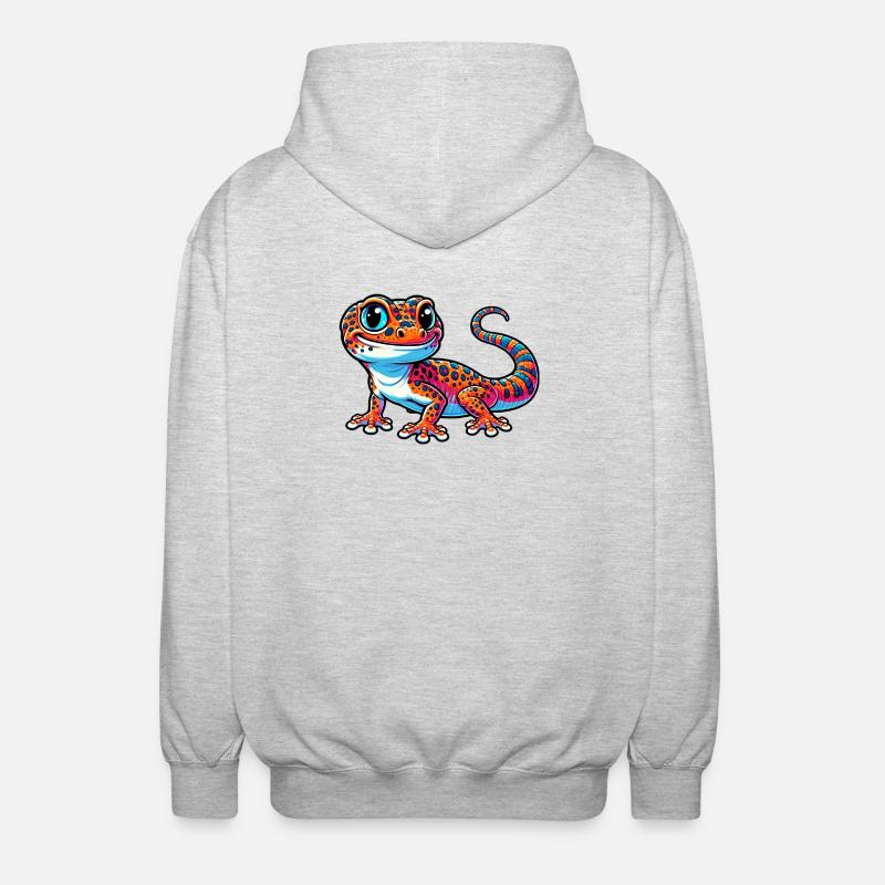 Gecko - Unisex Kapuzenjacke - Hellgrau meliert