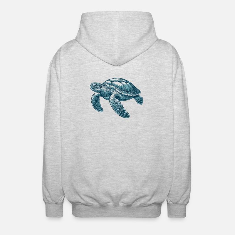 Sea turtle - Unisex Hooded Jacket - light heather grey