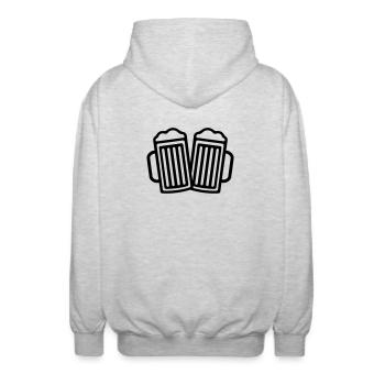 Bière - Veste à capuche unisexe - gris clair chiné - Dos - AI Model Male 185 light (185cm)