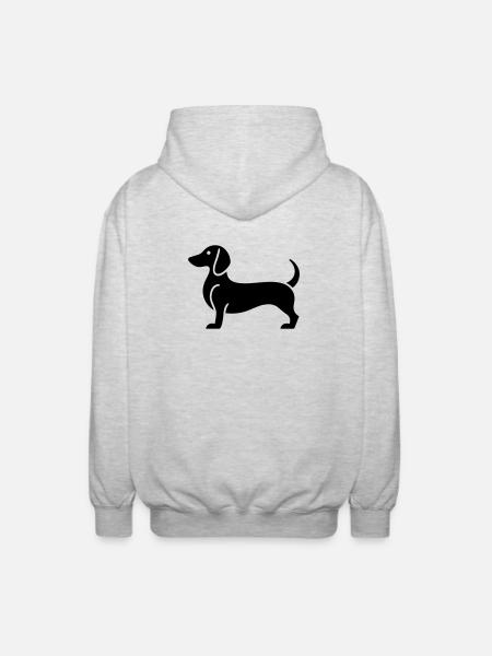 Dackel - Unisex Kapuzenjacke - Hellgrau meliert