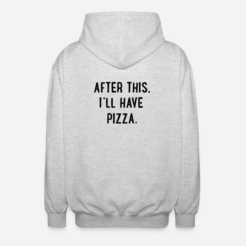 Pizza - Unisex Kapuzenjacke - Hellgrau meliert