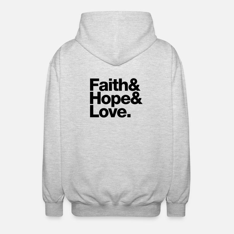 faith love hope - glaube hoffnung liebe - Unisex Hooded Jacket - light heather grey