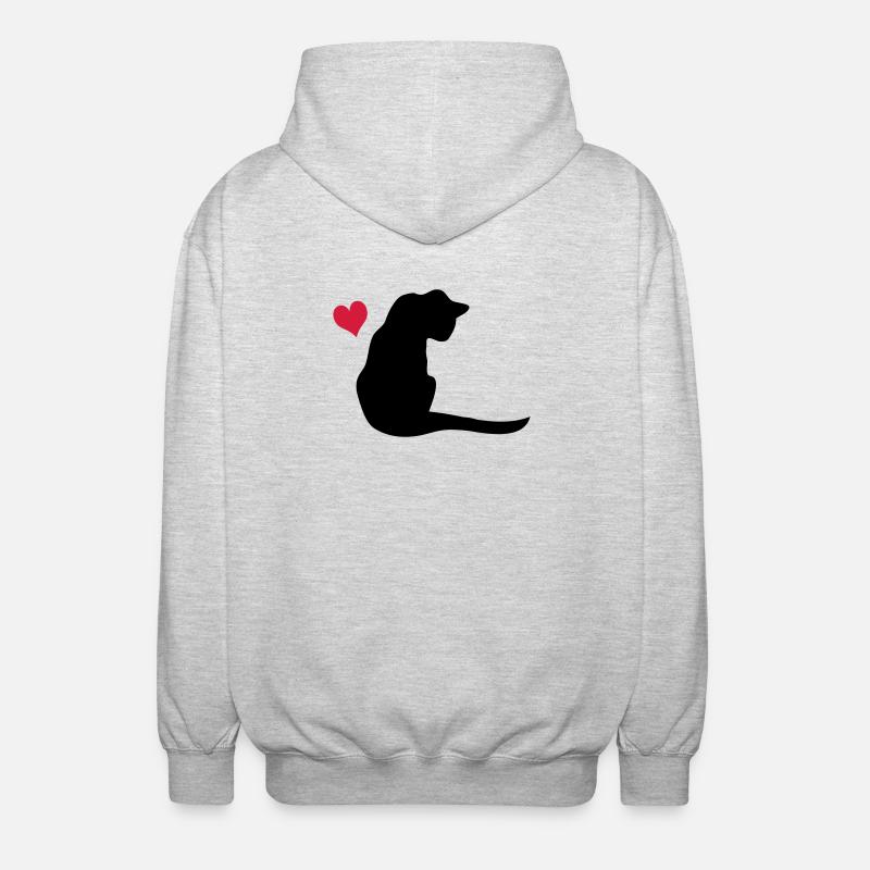 Katze - Unisex Kapuzenjacke - Hellgrau meliert