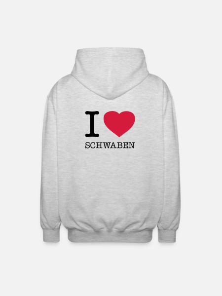 I LOVE SCHWABEN - Unisex Hooded Jacket - light heather grey