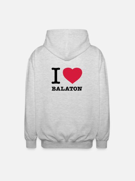 I LOVE BALATON Hungary - Unisex Hooded Jacket - light heather grey